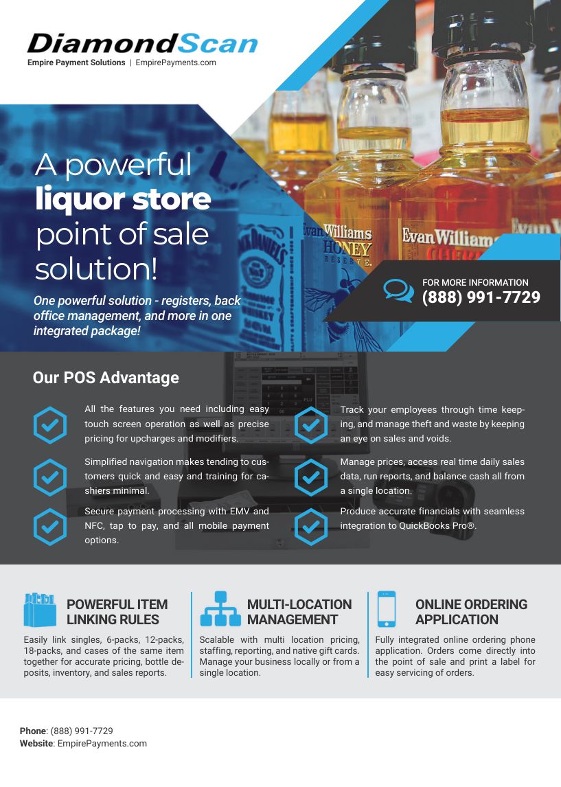 Liquor store point of sale brochure from Empire Payment Solutions